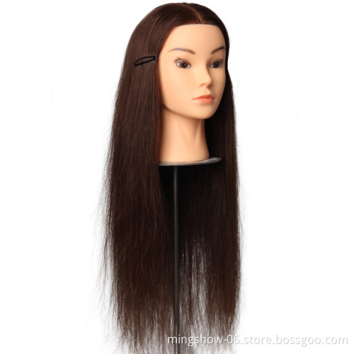 Hairdresser training head 100% real human hair hair